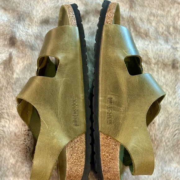 Birkenstock Green Sandals with Gold Buckles​ - Picture 3 of 7